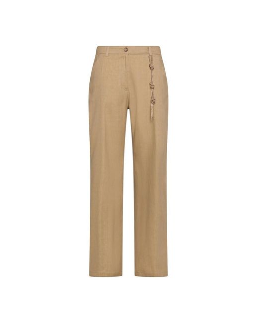 Straight Trousers Seventy de color Natural