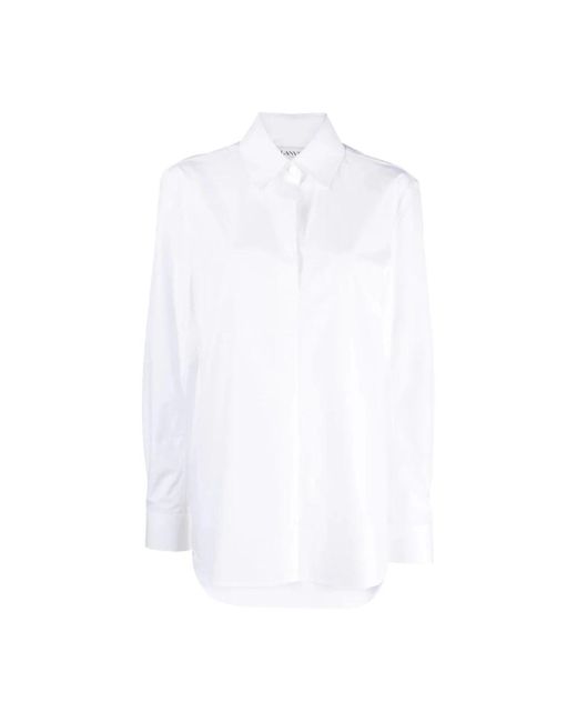 Classica camicia tunica in cotone bianco di Lanvin in White