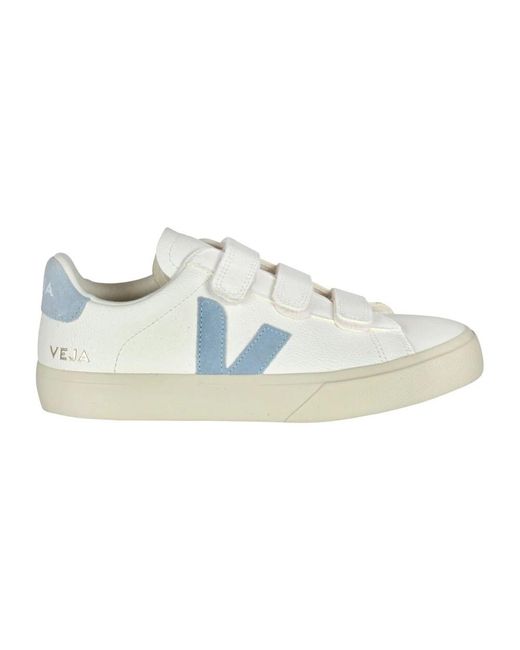 Veja White Leder-sneakers mit klettverschluss