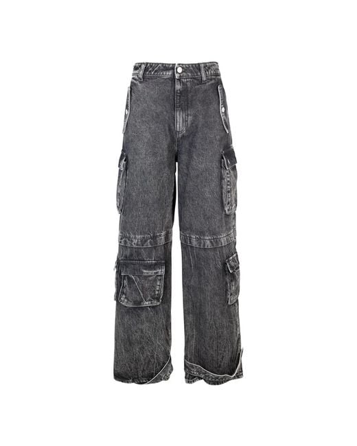 ICON DENIM Gray Cargo wide leg jeans
