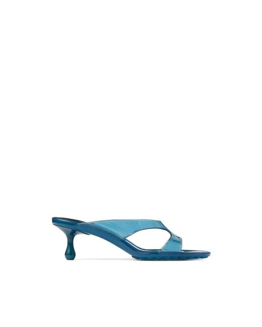 Jimmy Choo Blue Heeled Mules