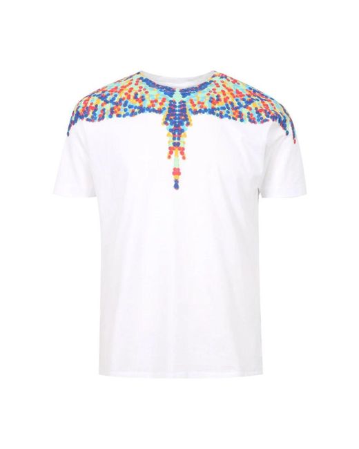 Marcelo Burlon T-Shirts mit Mehrfarbigem Flügeldruck für Herren in White für Herren