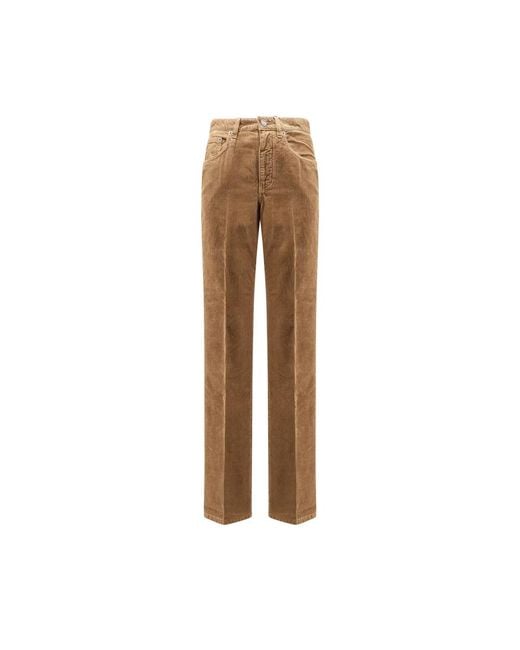 Saint Laurent Hoge Taille Wijde Pijp Broek in het Brown