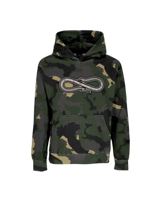Propaganda Hoodies & Sweatvesten ,Veelkleurig ,Katoen Zwarte Baseball Hoodie Met Camo Print in het Green voor heren