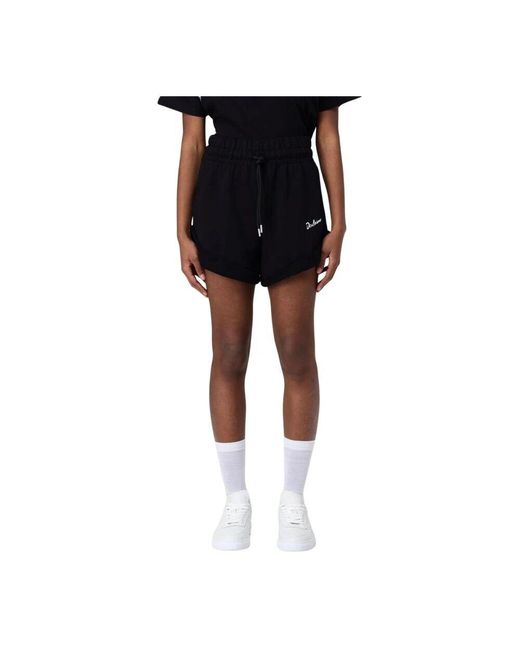 DISCLAIMER Black Schwarze Shorts Mit Gebogenem Saum