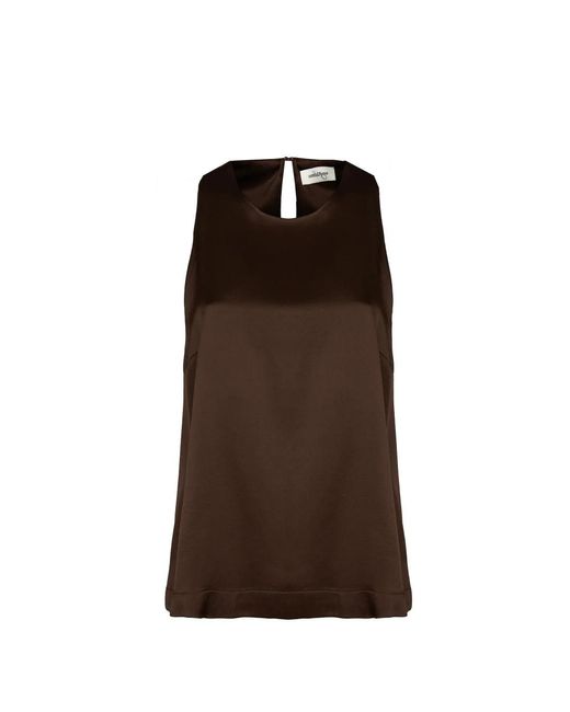 Top fluido marrone con scollo americano di Ottod'Ame in Brown