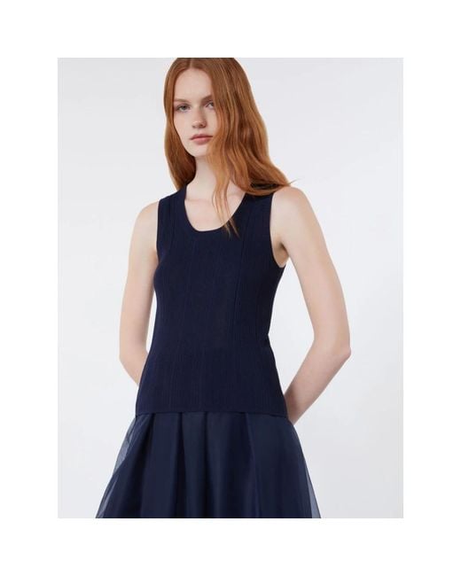 Weekend by Maxmara Blue Round-Neck Knitwear