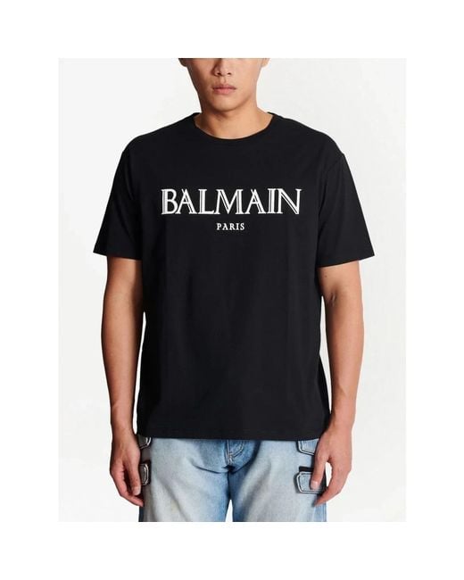 Balmain Draped jersey T-shirt in Black für Herren