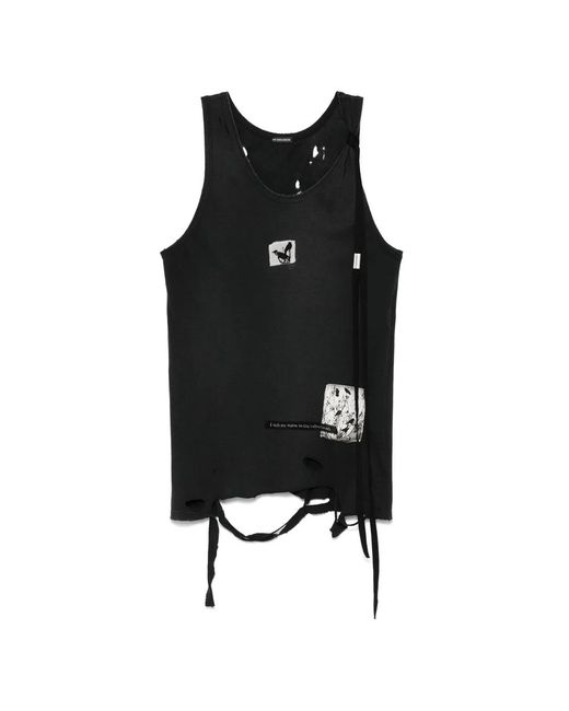 Ann Demeulemeester Black Cotton T Shirts for men