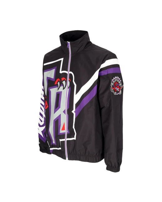 Mitchell & Ness Jassen ,Zwart ,Polyester Toronto Raptors Windbreaker Jas in het Blue voor heren