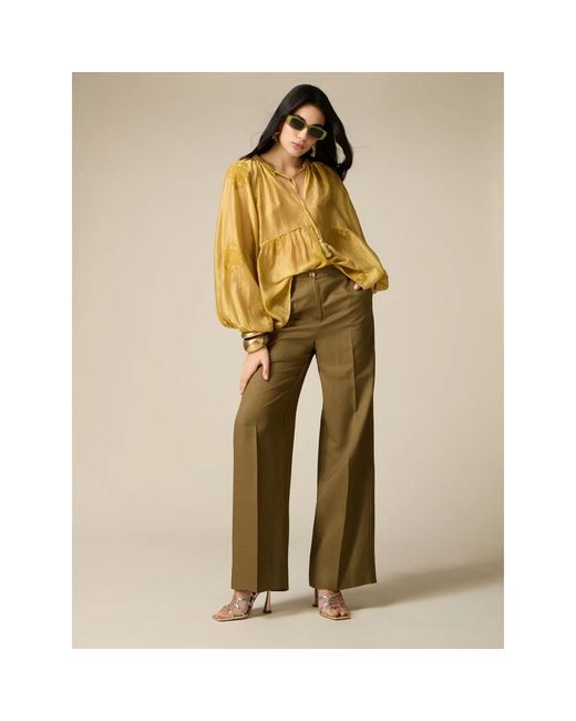 Wide Trousers Oltre de color Green