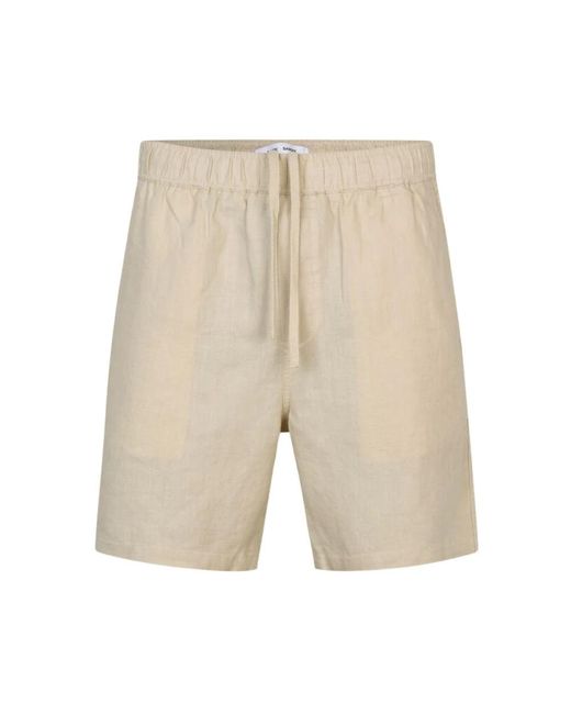 Samsøe & Samsøe Leinen shorts mit mittelhoher taille in Natural für Herren