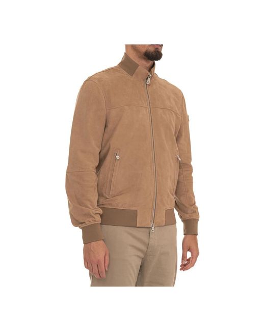 Peuterey Brown Leather Jackets for men