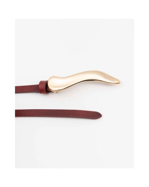 Alysi Metallic Thin Leather Belt