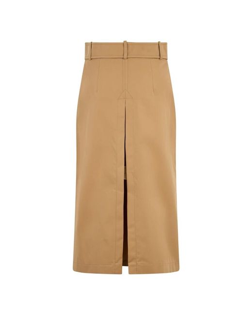 Moschino Rokken ,Katoen Midi Rok Met Riem En Zakken in het Natural