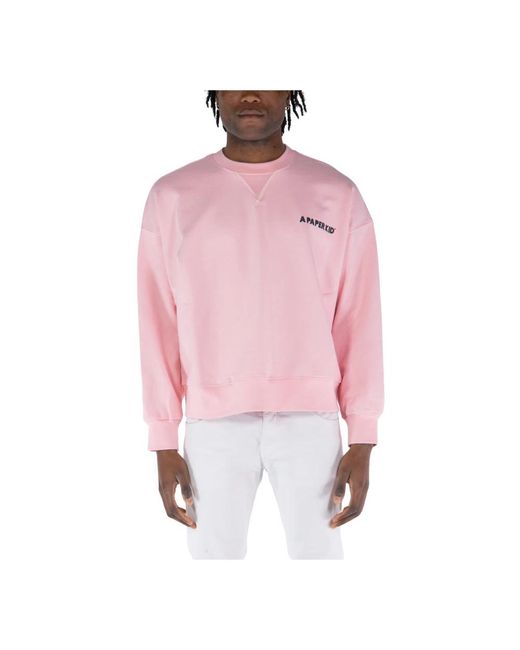 A PAPER KID Pink Sweatshirts for men