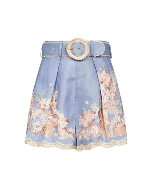 Zimmermann Blue Short Shorts