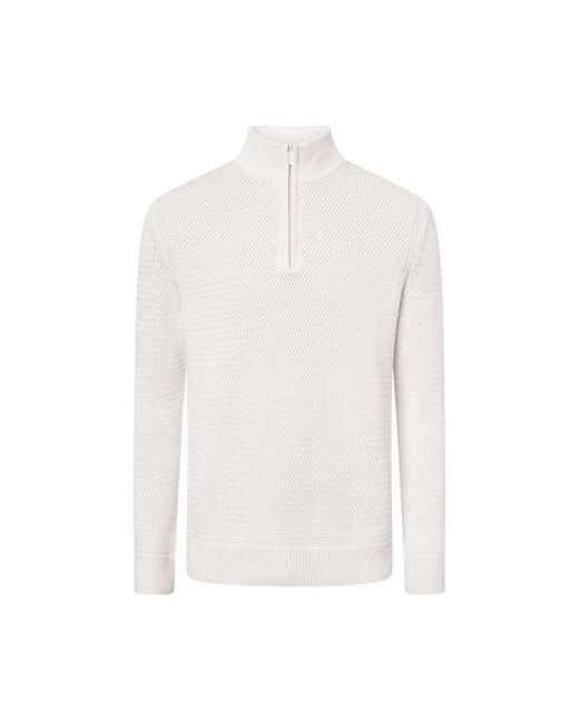 Strellson Truien & Vesten ,Wit ,Katoen Zip Coltrui Trui in het White voor heren