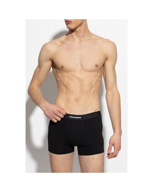 DSquared² Ondergoed ,Zwart ,Katoen Twee Boxershorts in het White voor heren