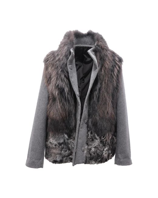 Bully Gray Faux Fur & Shearling Jackets