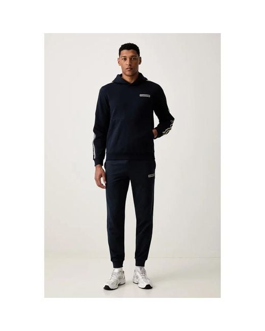 EA7 Logo-Tape Track Pants in het Blue voor heren