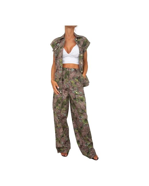 Liu Jo Green Straight Trousers