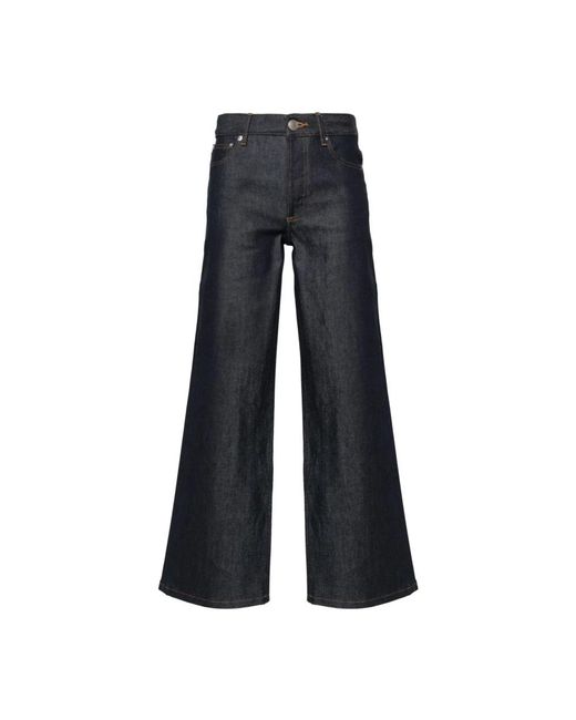 A.P.C. Wide Jeans in het Blue