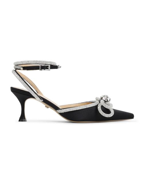 Mach & Mach Zwarte Zijden Strass Pumps Elegante Stijl in het Black