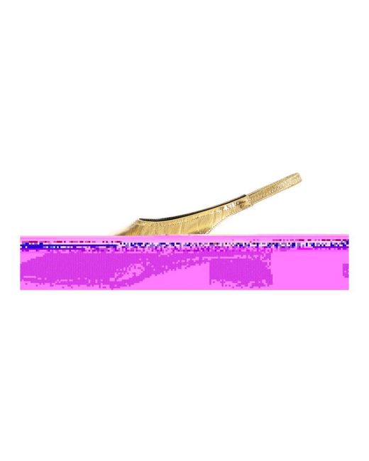Aeyde Purple Goldene Crackle-Leder Slingback-Absätze