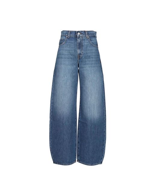 7 For All Mankind Blue Loose Fit Jeans