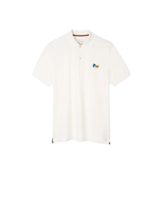 Paul Smith Tops ,Wit ,Katoen Witte Paint Splatter Polo Shirt in het White voor heren