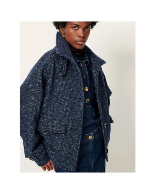 Sessun Jassen ,Blauw ,Wol Lee Valley Coat in het Blue