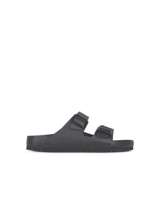 Birkenstock Arizona Lederen Slippers in het Black voor heren