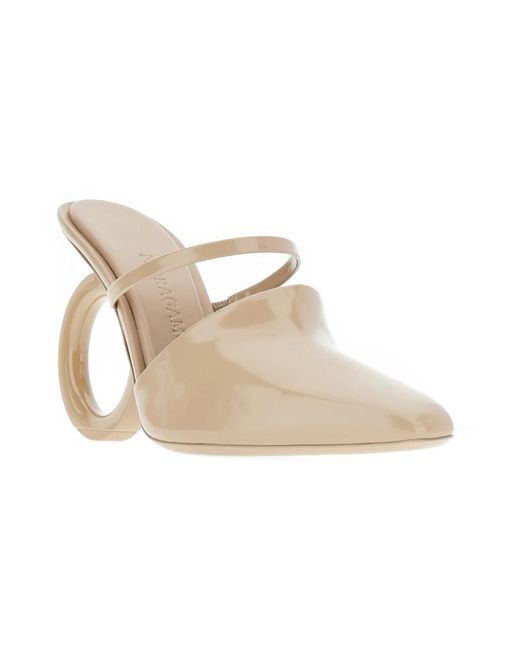 Ferragamo White Heeled Mules