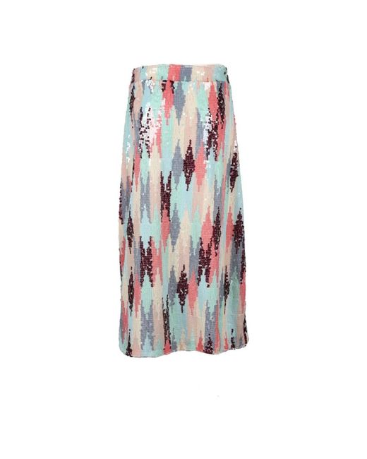 WEILI ZHENG Blue Midi Skirts