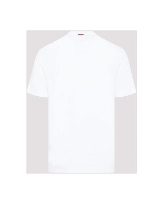 Zegna Baumwoll t-shirt in optischem weiß,blau navy baumwoll t-shirt in White für Herren