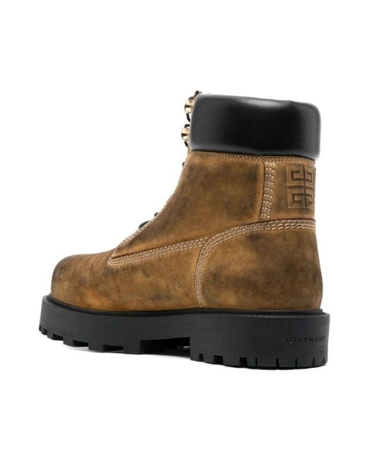 Givenchy Brown Lace-Up Boots for men