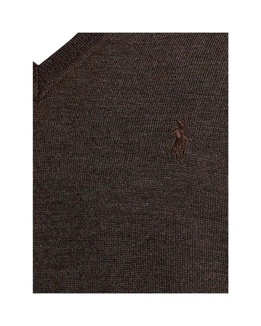 Ralph Lauren Brown V-Neck Knitwear for men