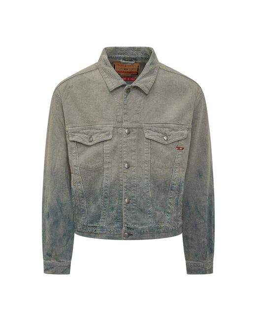 DIESEL Gray Denim Jackets for men