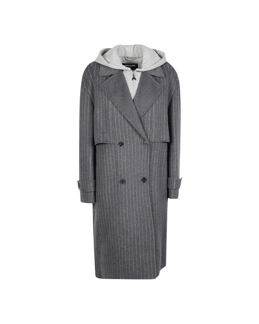 Patrizia Pepe Gray Double-Breasted Coats