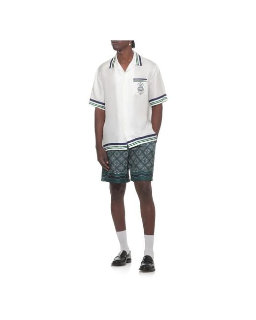 Casablanca White Short Sleeve Shirts for men