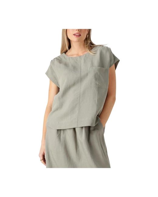 Mos Mosh Overhemden ,Groen ,Khaki Alexis Blouse, Veelzijdig En Stijlvol in het Gray
