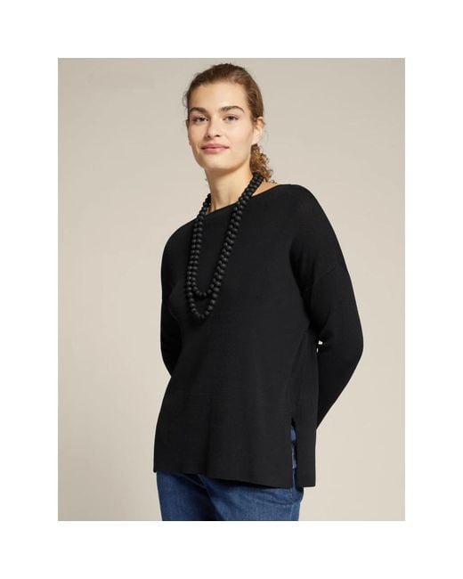 Elena Miro Black Viskose Ecovero Halskette Top