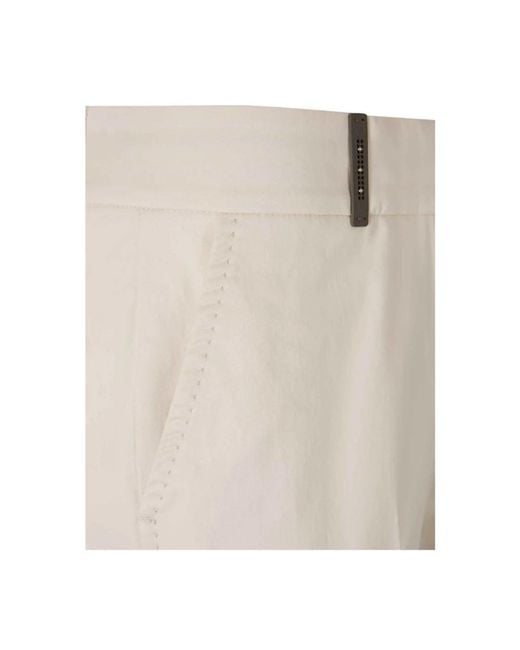 Slim-Fit Trousers Peserico de color Natural