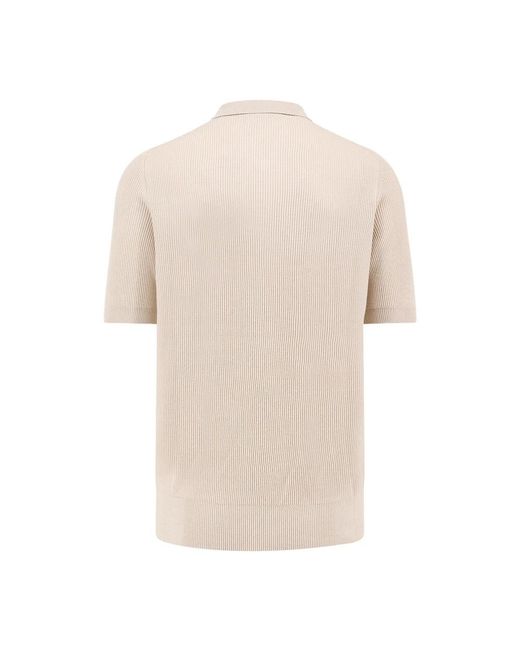 Brunello Cucinelli R v-ausschnitt t-shirt kurzarm in Natural für Herren