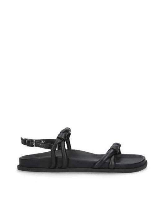 Elena Iachi Black Flat Sandals