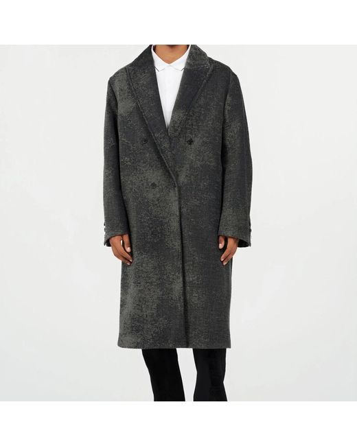 Roberto Cavalli Black Double-Breasted Coats for men