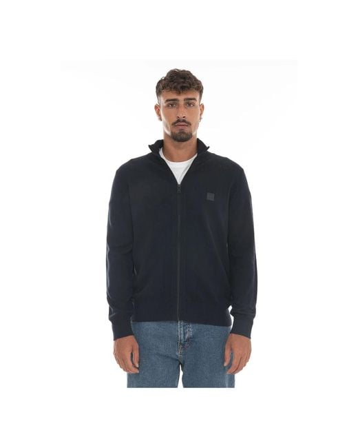 Boss Kanozip Cardigan in het Black voor heren