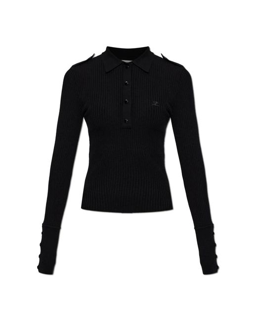 Courreges Black V-Neck Knitwear