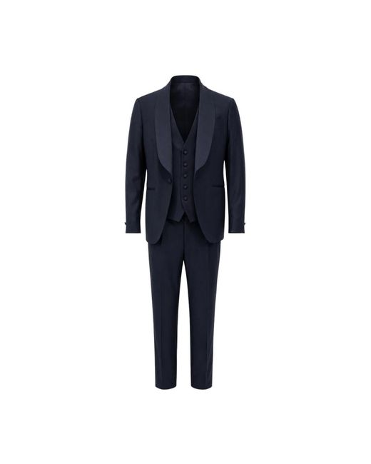 Franzese Collection Blue Single Breasted Suits for men